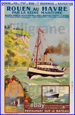 AFFICHE POSTER Rouen Le Havre