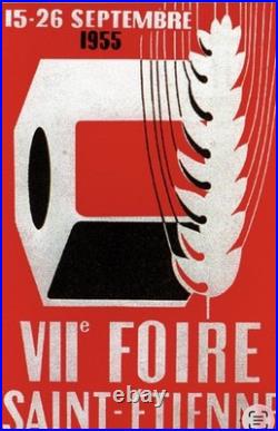 AFFICHE POSTER St Étienne 1955