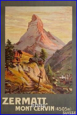 AFFICHE POSTER Zermatt Mont Cervin
