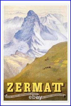 AFFICHE POSTER Zermatt Mont Cervin