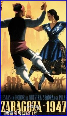 AFFICHE Poster Espagne Zaragoza 1947