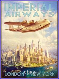 AFFICHE Poster Impérial Airways London New York