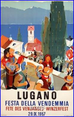 AFFICHE Poster Lugano 1957