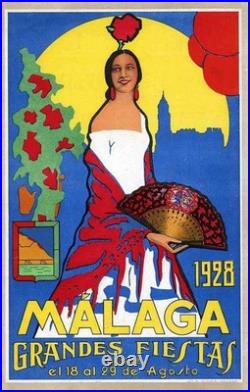 AFFICHE Poster Malaga 1928