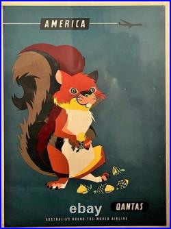 AFFICHE Poster Qantas Usa