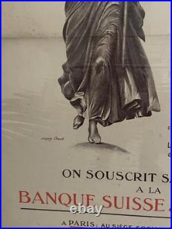 AFFICHE ¨Pour la Victoire Banque Suisse & Française¨ 1916 WW1 ORIGINAL
