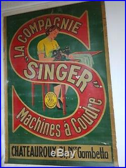 AFFICHE SINGER EXTRÊMEMENT RARE MACHINE A COUDRE CHATEAUROUX Sewing machine