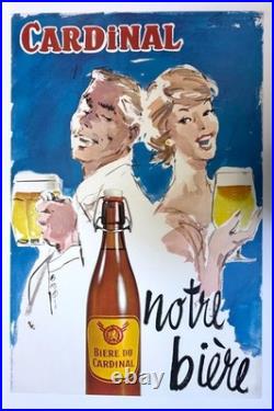 AFFICHE SUISSE BIERE CARDINAL façon BRENOT BRENET Pierre COURONNE années 50/60