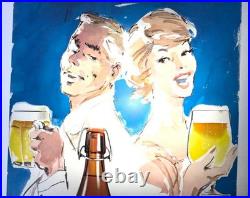 AFFICHE SUISSE BIERE CARDINAL façon BRENOT BRENET Pierre COURONNE années 50/60