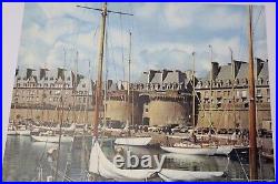 AFFICHE TOURISME 1959 SAINT- MALO 35 BRETAGNE ILLE & VILLAINE port yacht voilier