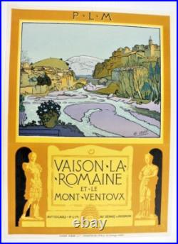 AFFICHE TOURISME VAISON LA ROMAINE MONT VENTOUX AVIGNON PLM Léo Lelée 1925-27