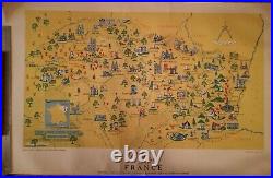AFFICHE TOURISTIQUE Carte Illustrée de l'est de la France Rémy Hétreau 1956