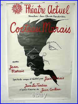 AFFICHE Theâtre Actuel COCTEAU-MARAIS avec Jean Marais Années 80