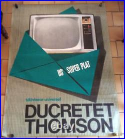 AFFICHE ancienne PUB Ducretet-Thomson Téléviseur Universel Vers 1960