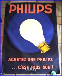 AFFICHE ancienne PUB Philips Achetez une philips c'est. Vers 1960 Entoilée