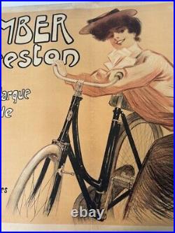 AFFICHE litho vélo CYCLES HUMBER BEESTON signée MISTI 1895 98x137cm