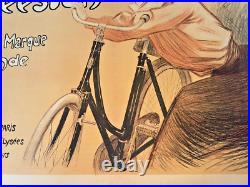 AFFICHE litho vélo CYCLES HUMBER BEESTON signée MISTI 1895 98x137cm