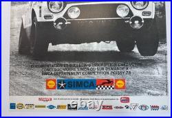 AFFICHE originale SIMCA Challenge coupé BERTONE 1000 1200 S 1962-1971 SHELL