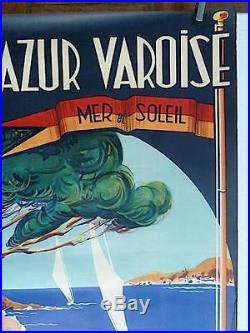 AFFICHE originale SNCF COTE D AZUR VAROISE MORERA Var publicité publicitaire PUB