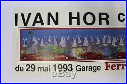 AFFICHE originale garage poster FERRARI SAINT-TROPEZ IVAN HOR 29 MAI 1993