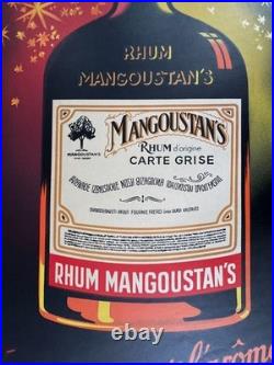 AFFICHE originale litho RHUM MANGOUSTAN'S ANTILLES par FALCUCCI entoilée