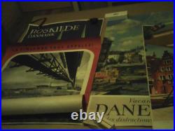 AFFICHES Anciennes-Lot de 4-Hollande Finlande et 2Danemark 62x100cm. Moyen Etat