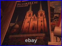 AFFICHES Anciennes-Lot de 4-Hollande Finlande et 2Danemark 62x100cm. Moyen Etat