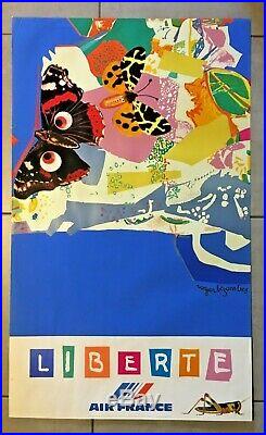 AIR FRANCE Roger BEZOMBES- Vie du Monde, 1981 Portfolio de 8 affiches