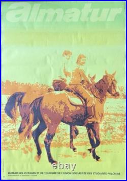 ALMATUR Polish Travel Poster c. 1970s Horse Riding KAW 95×68 Unframed