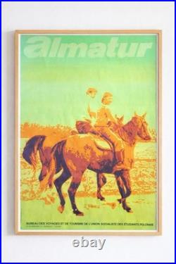 ALMATUR Polish Travel Poster c. 1970s Horse Riding KAW 95×68 Unframed