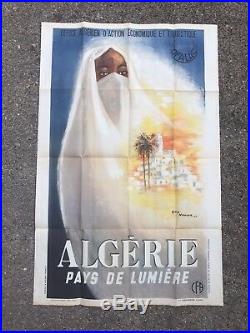 ANCIENNE AFFICHE TOURISTIQUE PUBLICITAIRE ALGERIE 1947 GUY NOUEN Alger design
