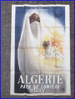 ANCIENNE AFFICHE TOURISTIQUE PUBLICITAIRE ALGERIE 1947 GUY NOUEN Alger design