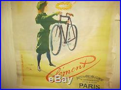 ANCIENNE AFFICHE VELO ANCIEN CLEMENT OLD BIKE FRENCH ANTIC