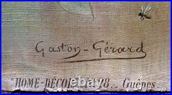 ART NOUVEAU grande LITHOGRAPHIE originale TOILEE guêpes Home Décor G. GERARD