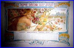 ART NOUVEAU grande LITHOGRAPHIE originale TOILEE guêpes Home Décor G. GERARD