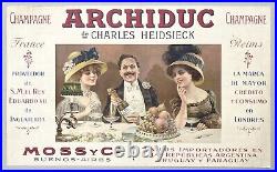 Affiche 1900 Champagne Archiduc de Charles Heidsieck / Version pour l'Argentine
