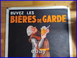 Affiche 1930 Onnaing Bières Brasserie Arnould Mochez illustré Le Clercq Art Déco