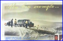 Affiche 1935 Citroen Kegresse Huile Veedol Byrd Pole Sud Croisiere Jaune Noire
