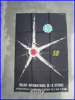 Affiche 1958 Expo Universelle Authentique Palais De La Science Dan Reisinger