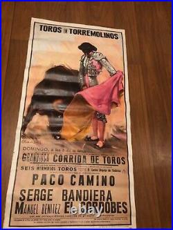 Affiche 1960 Ortega Espagne corrida el cordobes camino camino spectacle