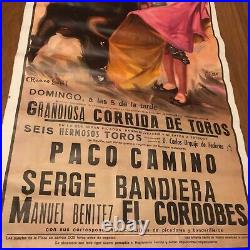 Affiche 1960 Ortega Espagne corrida el cordobes camino camino spectacle