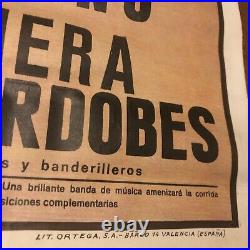 Affiche 1960 Ortega Espagne corrida el cordobes camino camino spectacle