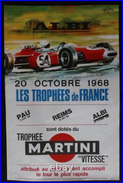 Affiche 1968 LES TROPHEES DE FRANCE ALBI REIMS PAU Craven A 39x59cm 1644
