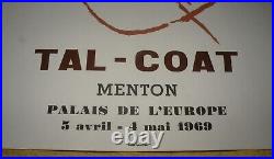 Affiche 1969 Tal-coat Menton 1969 75 CM X 49 CM Tres Bon Etat