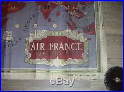 Affiche AIR FRANCE 1935 Planisphére L Boucher
