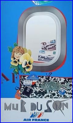 Affiche Air France Mur du Son par Roger Bezombes, Mourlot, 1981, 100 × 60 cm