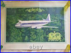 Affiche Air France, Vickers Viscount 1953 de Lucien Boucher