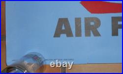 Affiche Air France, ancienne originale, le plus grand reseau du monde, nathan