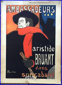 Affiche Ambassadeurs Aristide Bruant Dans Son Cabaret Toulouse Lautrec 1906