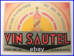 Affiche Ancienne 1920 Vin Sautel Grenache Mazan Vaucluse Sommelier Art Deco